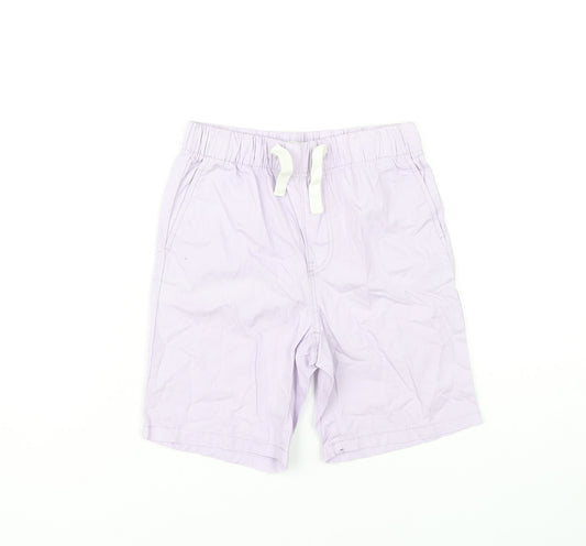 H&M Boys Purple Cotton Shorts 7 Years Regular Fit Elastic Waist