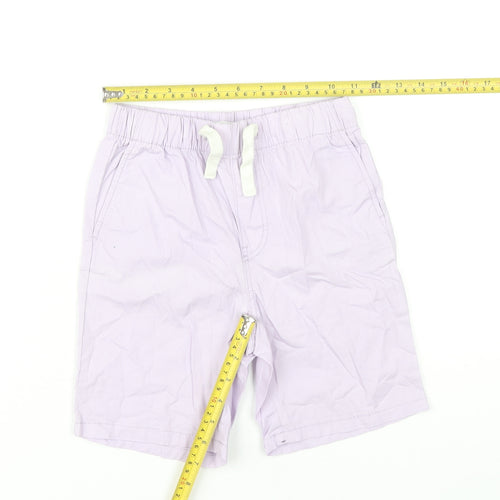 H&M Boys Purple Cotton Shorts 7 Years Regular Fit Elastic Waist
