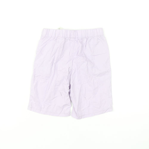 H&M Boys Purple Cotton Shorts 7 Years Regular Fit Elastic Waist