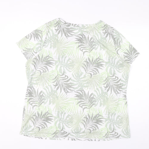 Bonmarché Womens Multicoloured Sequin Leaf T-Shirt Size 20