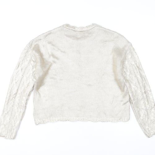 Marks and Spencer Womens Ivory Small Cable Knit Pullover Jumper
