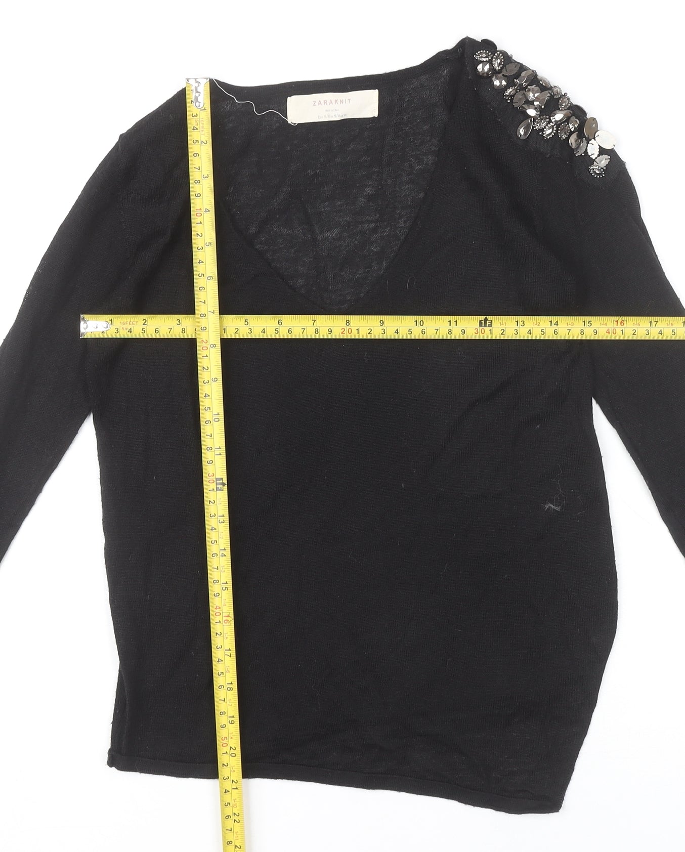 Black Zara V Neck Jumper Womens V-neck Jumper - Main Image