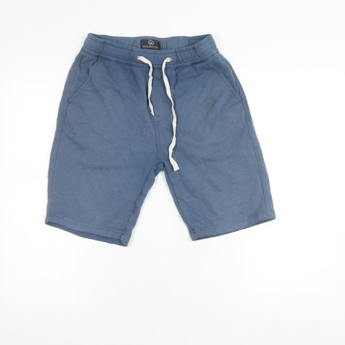 Duck and Cover Boys Blue M Sweat Shorts with Drawstring Pockets