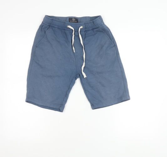 Duck and Cover Boys Blue M Sweat Shorts with Drawstring Pockets