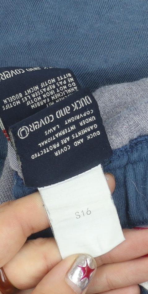 Duck and Cover Boys Blue M Sweat Shorts with Drawstring Pockets