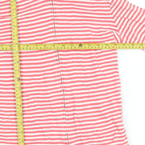 Joules Women’s Pink Striped Hooded Cotton Zip Jacket UK 12