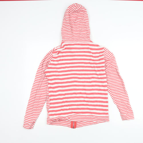 Joules Women’s Pink Striped Hooded Cotton Zip Jacket UK 12