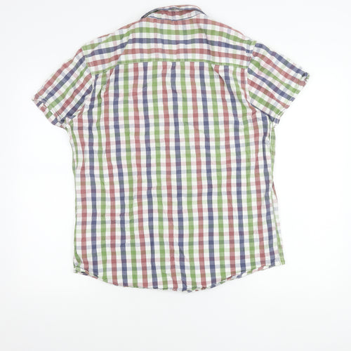 New Look Men’s Multicoloured XL Button-Up Short Sleeve Check Shirt