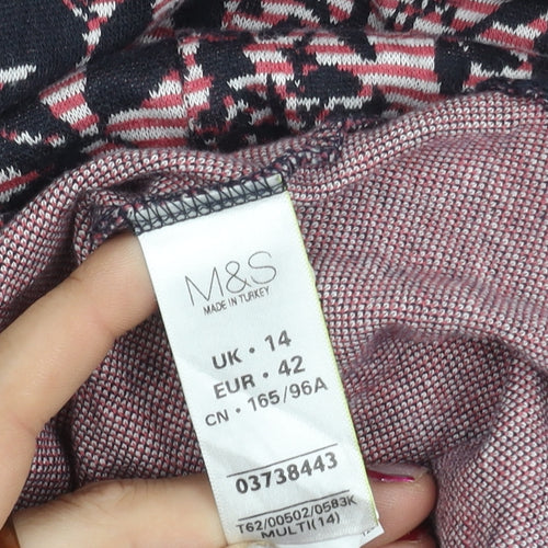 Marks and Spencer Womens Multicoloured Floral Tunic Blouse UK 14