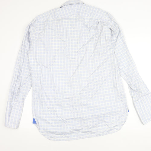 Haines & Bonner Men’s Blue Check Cotton Long Sleeve Button-Up Shirt 16.5 42in