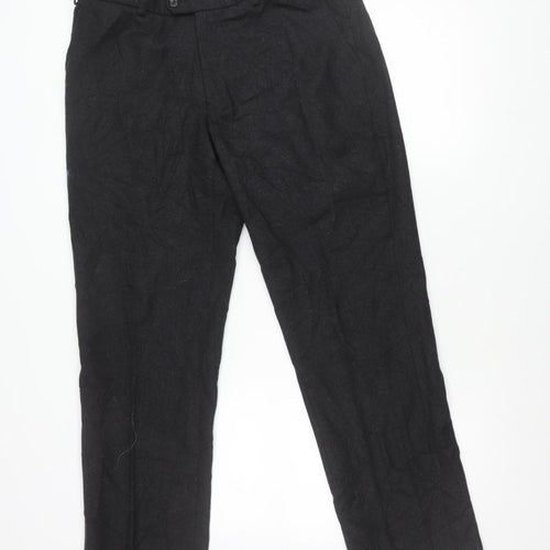 Lapidus Mens Black Wool Blend Dress Pants Size 34 Straight Leg