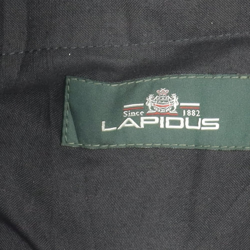 Lapidus Mens Black Wool Blend Dress Pants Size 34 Straight Leg
