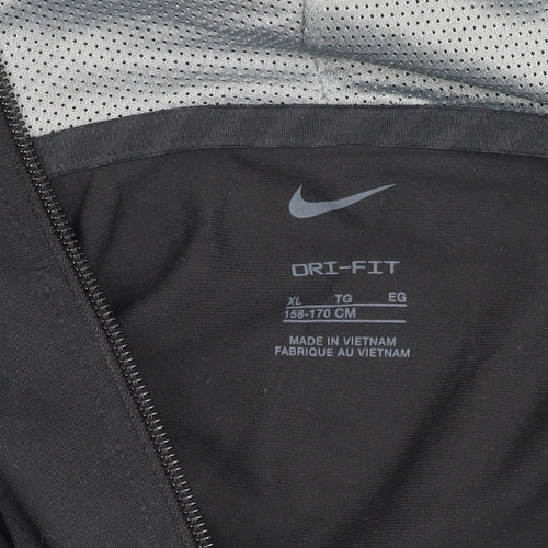 Nike Boys Black XL Dri-FIT Full Zip Hoodie Sweatshirt Activewear