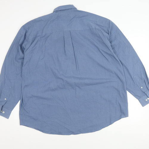 Van Heusen Men's Blue XL Button-Down Check Long Sleeve Shirt
