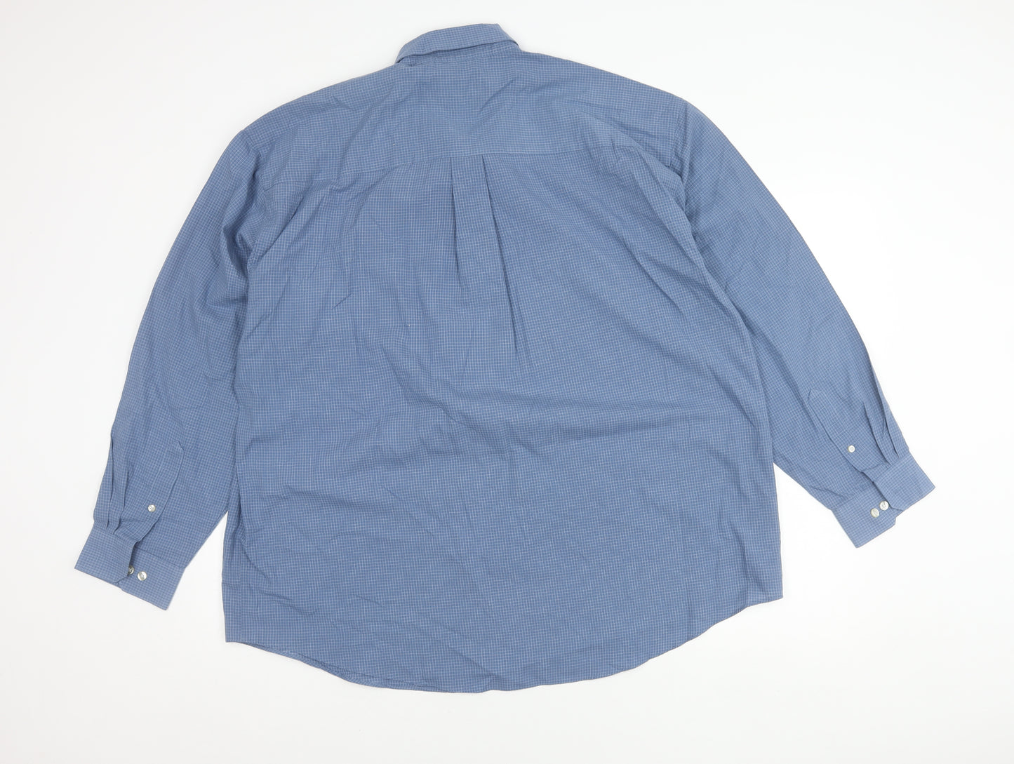 Van Heusen Men's Blue XL Button-Down Check Long Sleeve Shirt