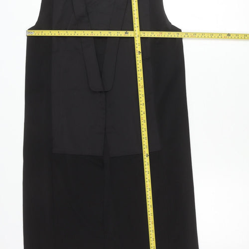 Zara Womens Black Waistcoat Size S Cotton Blend Sleeveless Longline