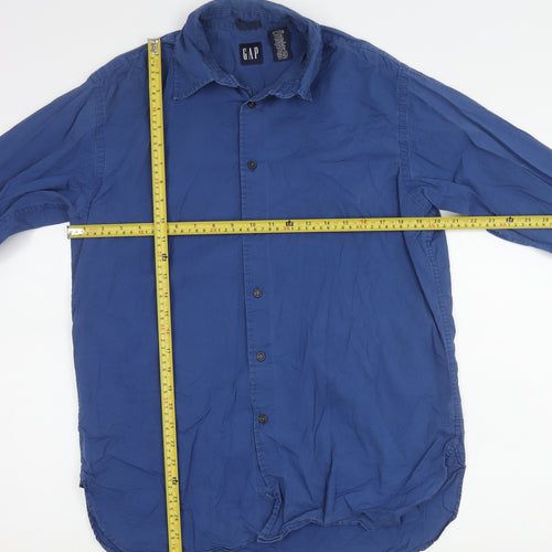 GAP Men’s Blue Cotton Blend Long Sleeve Button-Up Shirt Size M