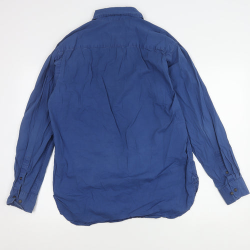 GAP Men’s Blue Cotton Blend Long Sleeve Button-Up Shirt Size M