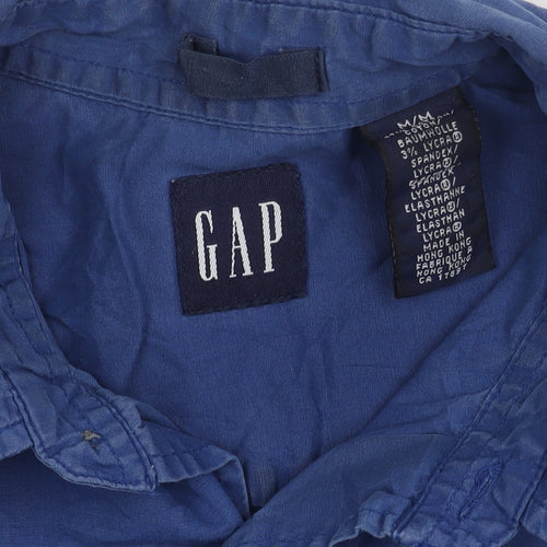 GAP Men’s Blue Cotton Blend Long Sleeve Button-Up Shirt Size M
