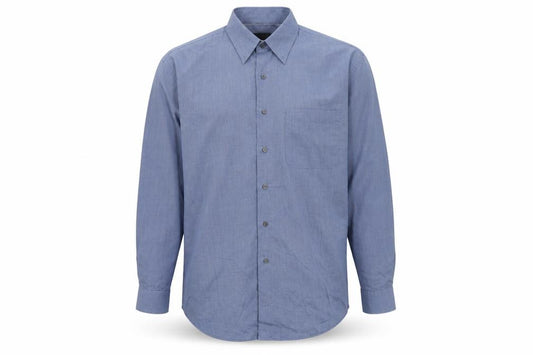 Front view of Van Heusen Men’s Blue XL Classic Fit Long Sleeve Button-Up Shirt