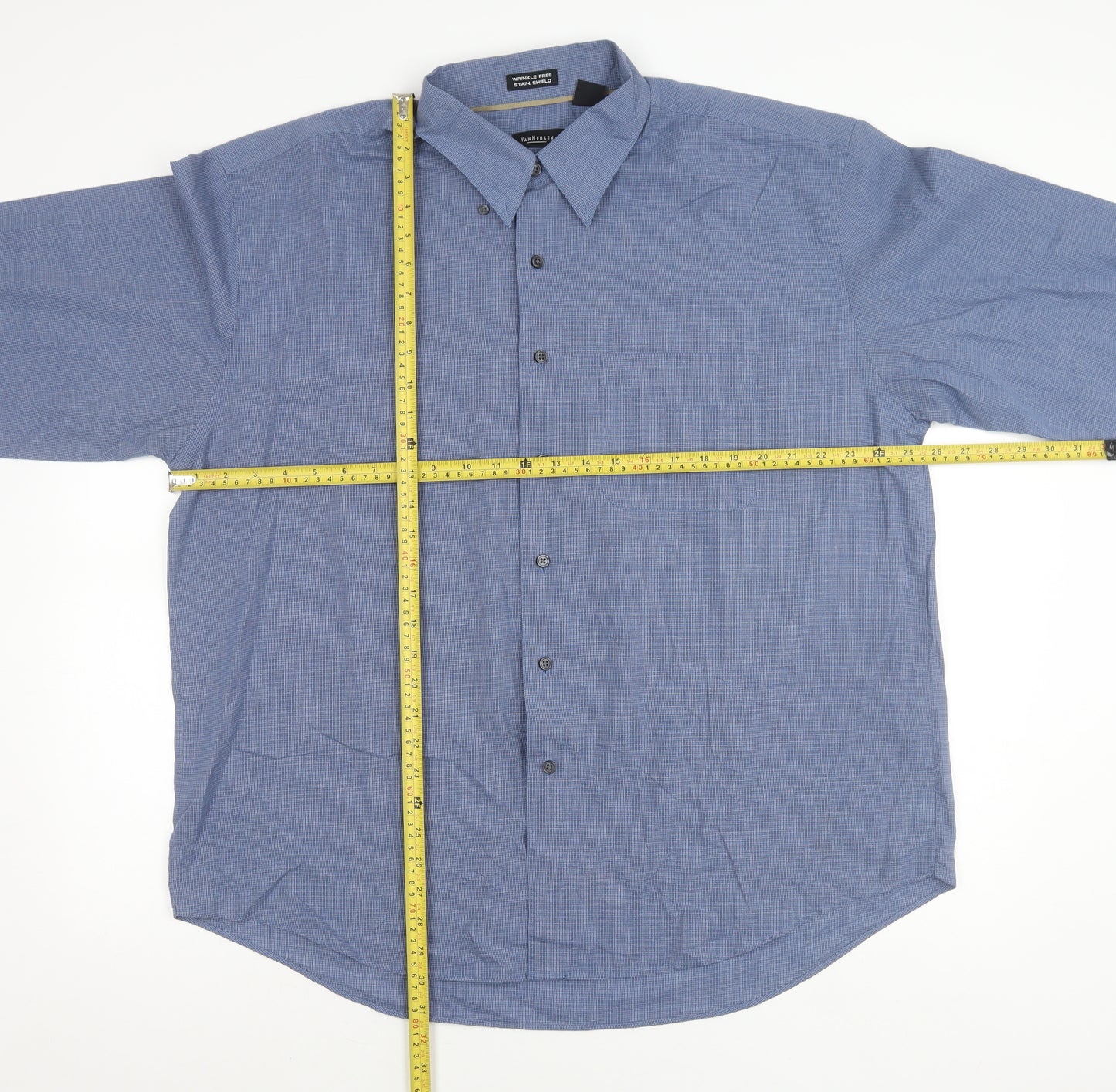 Van Heusen Men’s Blue XL Classic Fit Long Sleeve Button-Up Shirt