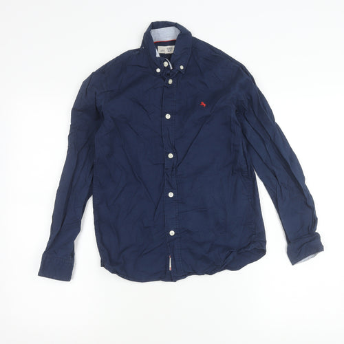 L.O.G.G Boys Blue 11 Years Button-Down Cotton Shirt Long Sleeve Casual