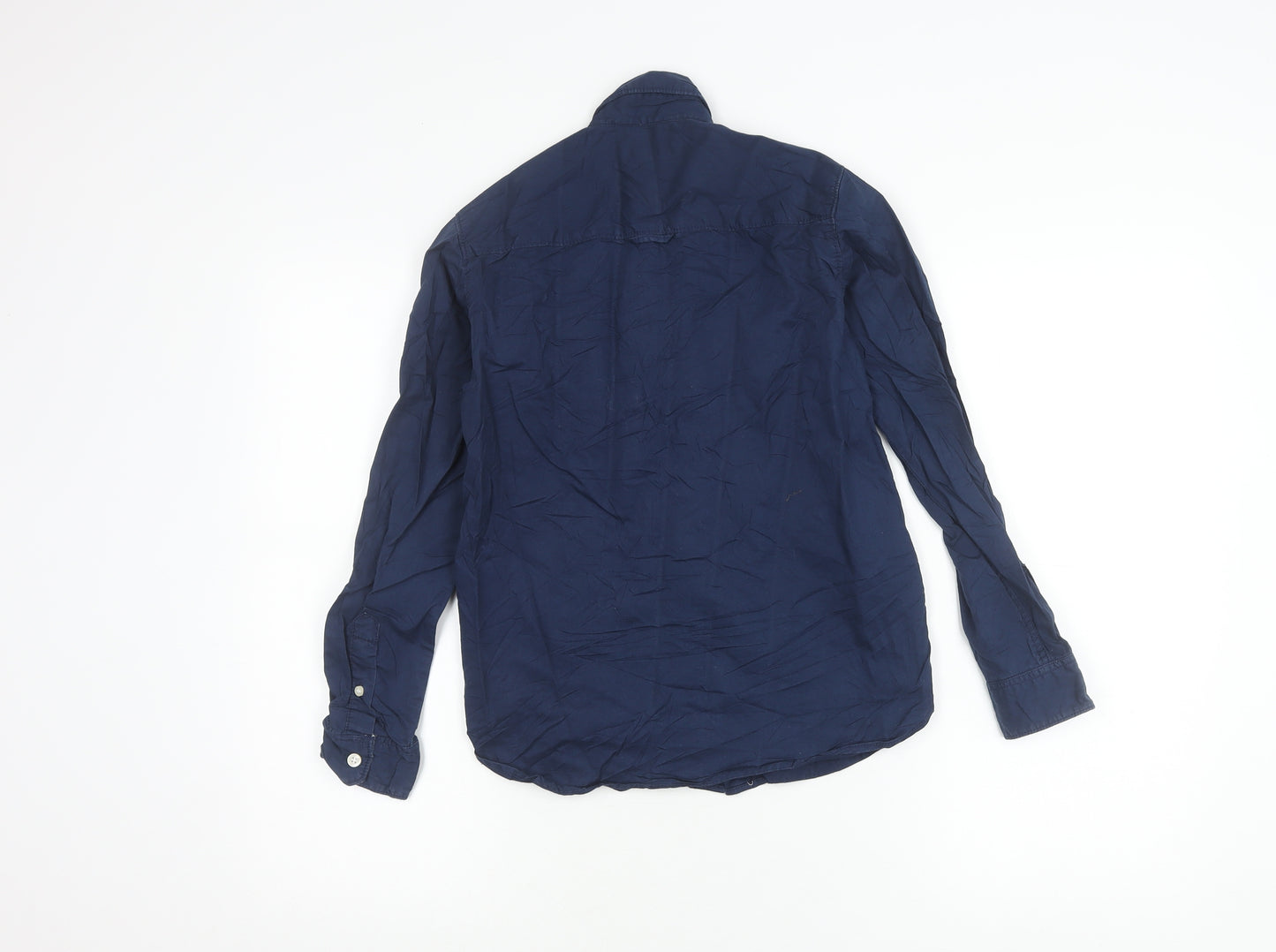L.O.G.G Boys Blue 11 Years Button-Down Cotton Shirt Long Sleeve Casual