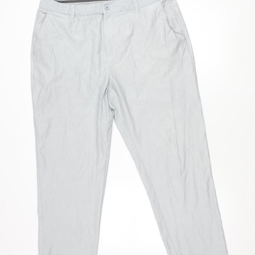 Adidas Men’s Grey Chino Trousers Size 36x34 Cotton Stretch