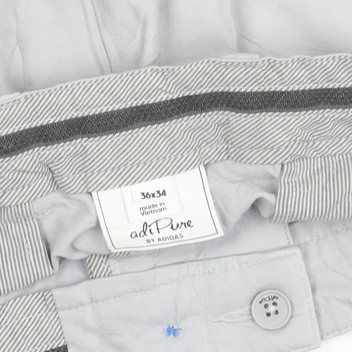 Adidas Men’s Grey Chino Trousers Size 36x34 Cotton Stretch