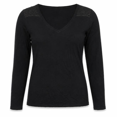 Fabrika Women’s Black Long Sleeve V-Neck Jersey Top Size S