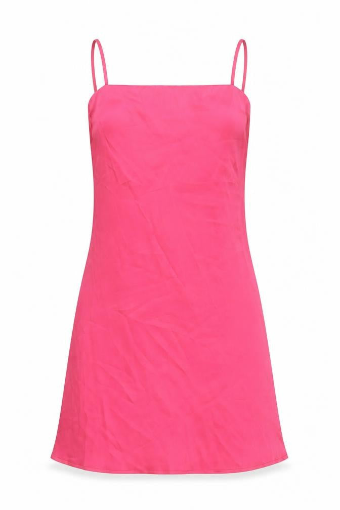 Boohoo Women’s Pink Slip Dress UK 12 Sleeveless Scoop Neck Short