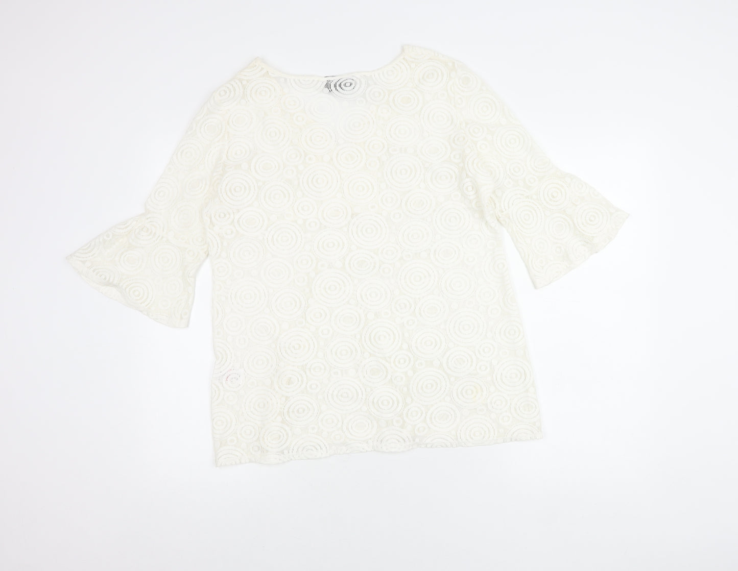 Principles Women Ivory Petite Size 16 Lace Tunic Blouse V-Neck