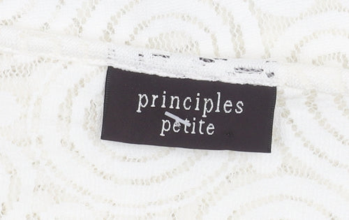 Principles Women Ivory Petite Size 16 Lace Tunic Blouse V-Neck