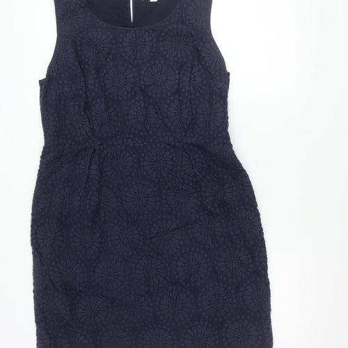 Boden Women’s Blue Sleeveless Floral Sheath Dress Size 10