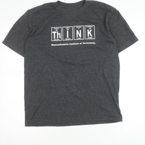 Champion Boys Grey Graphic T-Shirt 14-16Y MIT Think Print Casual Tee