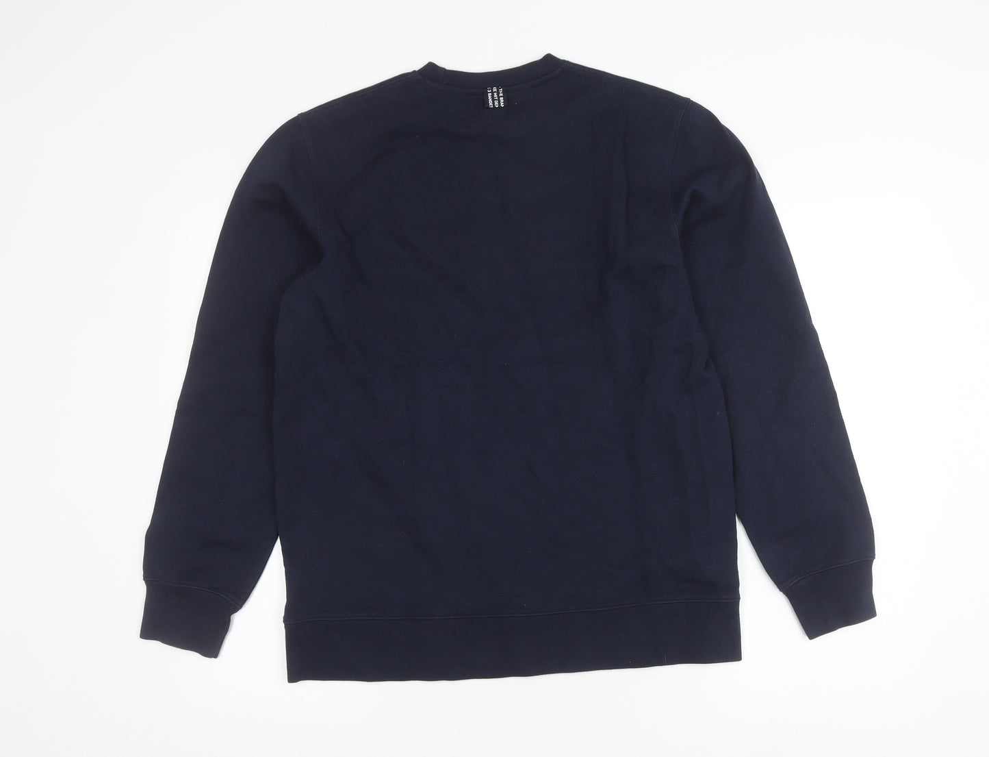 Adidas Mens Blue Medium Sweatshirt Pullover Crew Neck Logo Graphic