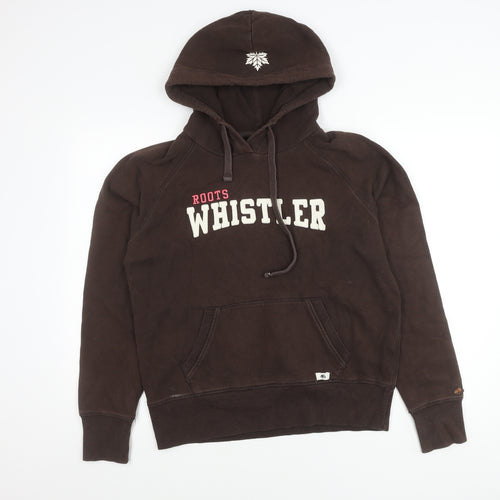 Ski Roots Womens Brown Whistler Hoodie L Pullover Cotton Blend