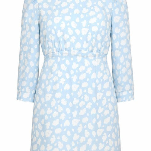 French Connection Women Blue White Floral Mini Shift Dress Size 10