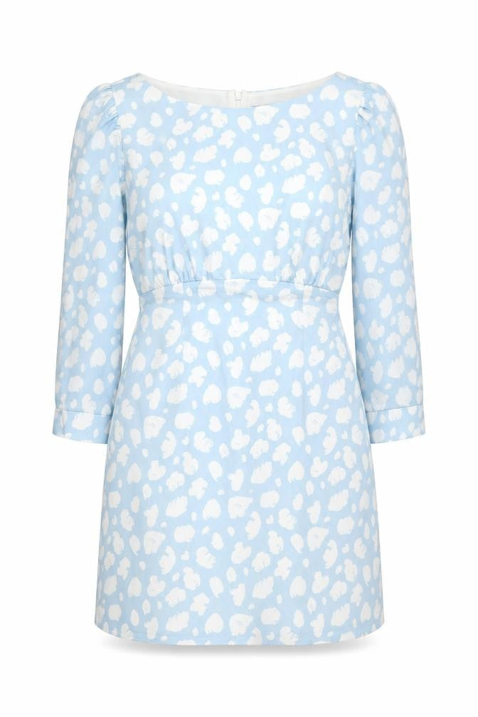 French Connection Women Blue White Floral Mini Shift Dress Size 10
