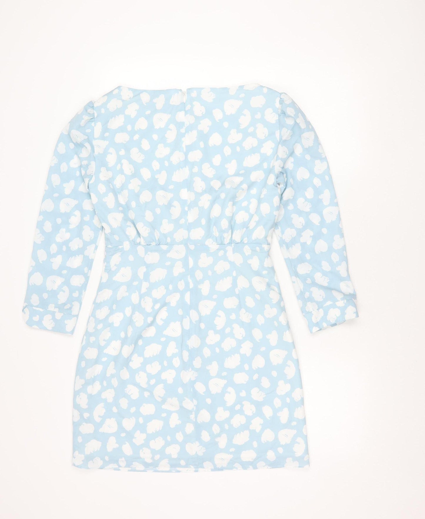 French Connection Women Blue White Floral Mini Shift Dress Size 10