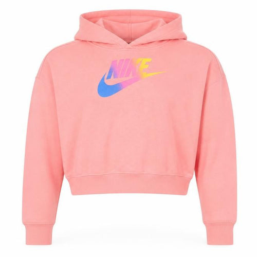 Nike Girls Pink Logo Pullover Hoodie XL Lightweight Fleece Sportswear
