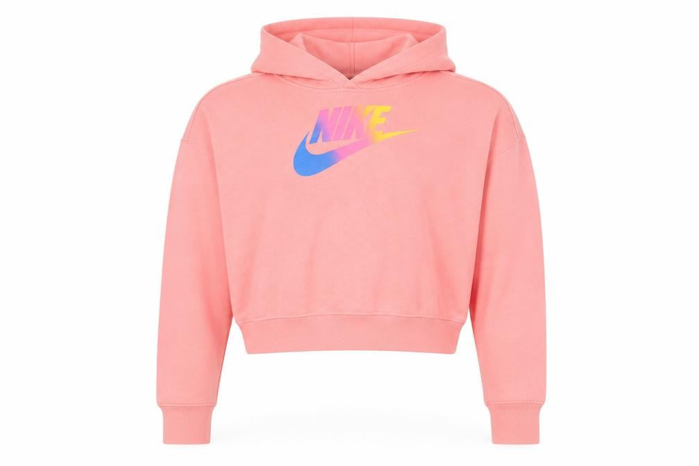 Nike Girls Pink Logo Pullover Hoodie XL Lightweight Fleece Sportswear
