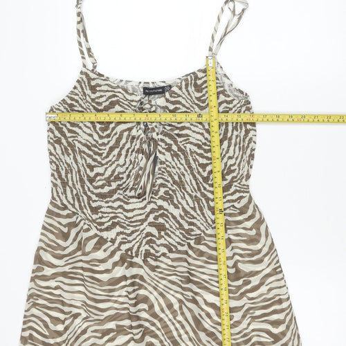 PrettyLittleThing Women’s Brown Zebra Print Slip Dress Size 14
