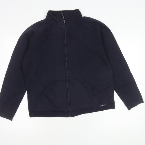 Berkertex Teens Blue Fleece Zip Jacket Size 14 Casual Full Zip