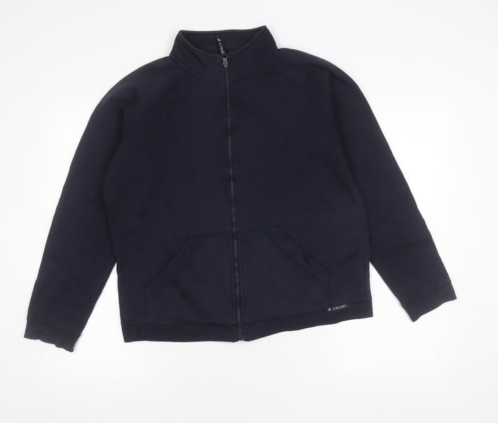 Berkertex Teens Blue Fleece Zip Jacket Size 14 Casual Full Zip
