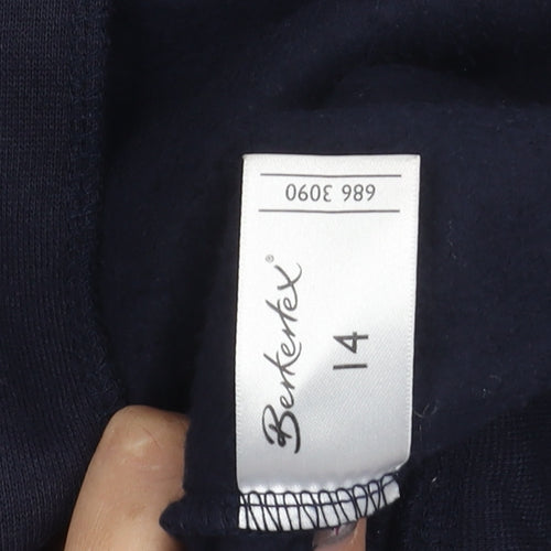 Berkertex Teens Blue Fleece Zip Jacket Size 14 Casual Full Zip