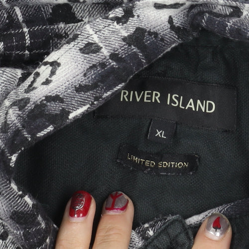 River Island Men’s Black XL Limited Edition Animal Print Shirt