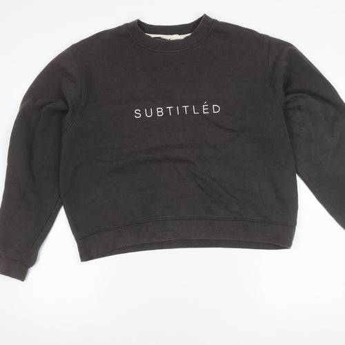 Subtitled Women’s Black Logo Pullover Sweatshirt Size M