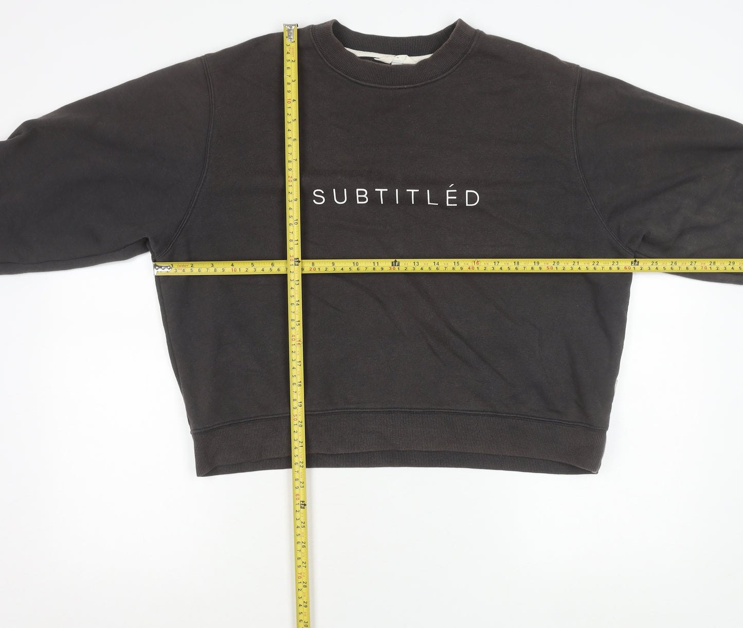 Subtitled Women’s Black Logo Pullover Sweatshirt Size M