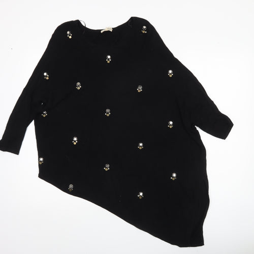 Phase Eight Women’s Black Beaded Pullover Jumper UK 8